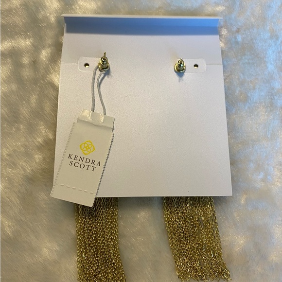 ☘️NWT Kendra Scott Sienna Sun Statement Gold Earrings - Picture 2 of 4